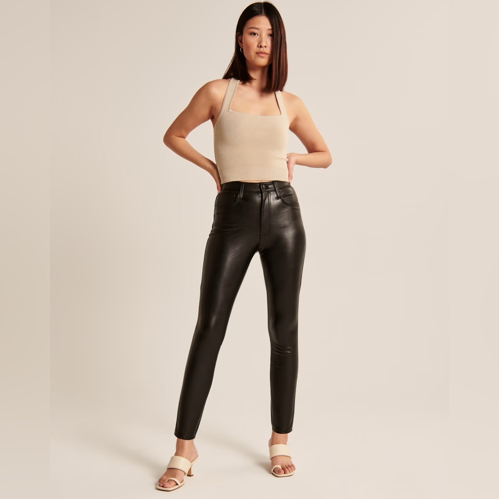 Abercrombie Vegan Leather Skinny High Rise Pant